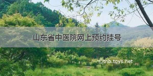 山东省中医院网上预约挂号