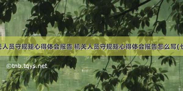 机关人员守规矩心得体会报告 机关人员守规矩心得体会报告怎么写(七篇)