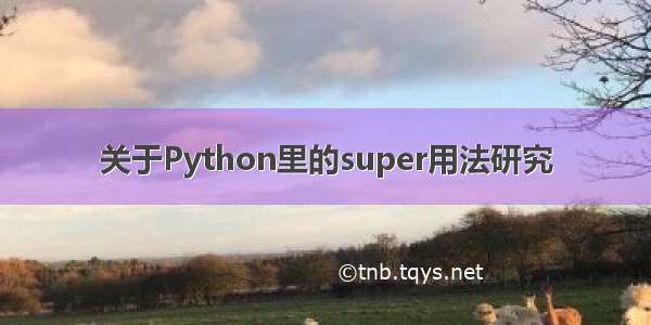 关于Python里的super用法研究