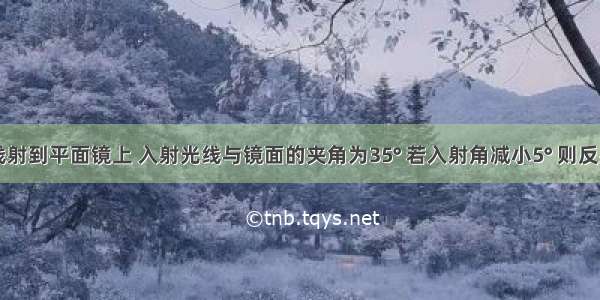 一条光线射到平面镜上 入射光线与镜面的夹角为35° 若入射角减小5° 则反射光线与