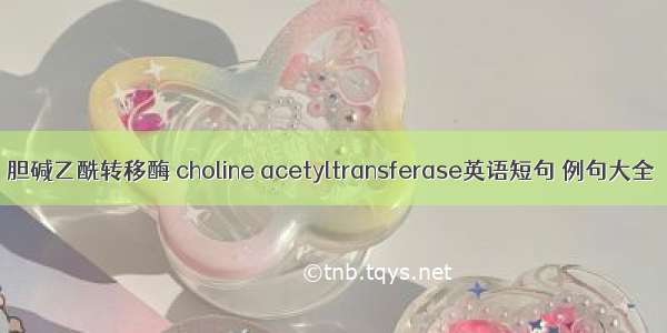 胆碱乙酰转移酶 choline acetyltransferase英语短句 例句大全