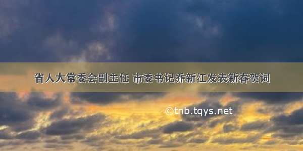 省人大常委会副主任 市委书记乔新江发表新春贺词