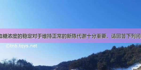 解答题人体血糖浓度的稳定对于维持正常的新陈代谢十分重要。请回答下列问题：（1）进