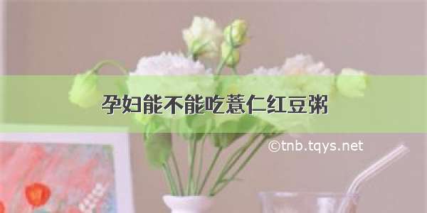 孕妇能不能吃薏仁红豆粥