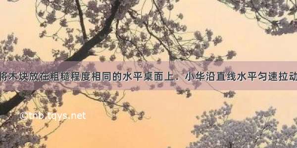 如图所示．将木块放在粗糙程度相同的水平桌面上．小华沿直线水平匀速拉动木块 在木块