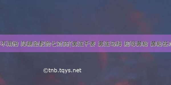 糖尿病不用怕 降糖绝配的七对药(黄连干姜 黄连乌梅 知母黄柏 黄柏苍术……)