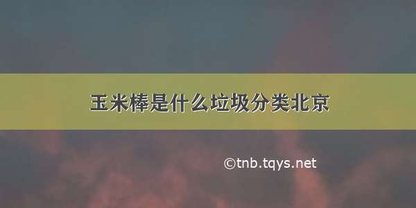 玉米棒是什么垃圾分类北京