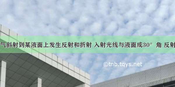 一束光从空气斜射到某液面上发生反射和折射 入射光线与液面成30°角 反射光线与折射