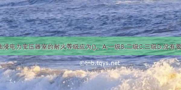 可燃油油浸电力变压器室的耐火等级应为()。A.一级B.二级C.三级D.没有要求ABCD