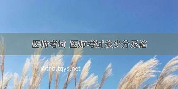 医师考试 医师考试多少分及格