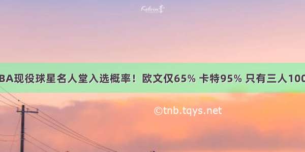 NBA现役球星名人堂入选概率！欧文仅65% 卡特95% 只有三人100%