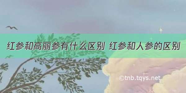 红参和高丽参有什么区别 红参和人参的区别