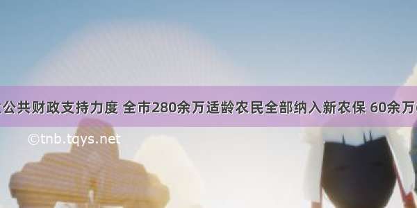 济南市加大公共财政支持力度 全市280余万适龄农民全部纳入新农保 60余万60周岁以上