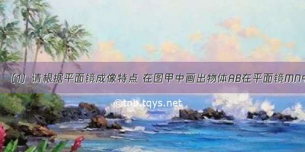 按要求作图：（1）请根据平面镜成像特点 在图甲中画出物体AB在平面镜MN中所成的像A′