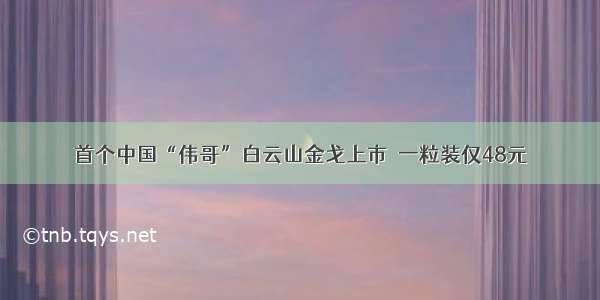 首个中国“伟哥”白云山金戈上市  一粒装仅48元