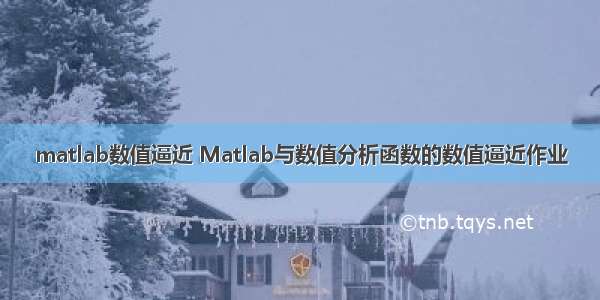 matlab数值逼近 Matlab与数值分析函数的数值逼近作业