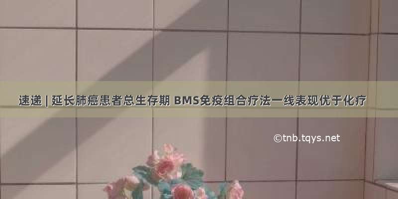 速递 | 延长肺癌患者总生存期 BMS免疫组合疗法一线表现优于化疗