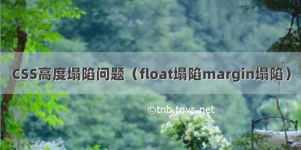 CSS高度塌陷问题（float塌陷margin塌陷）