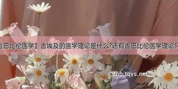 【古巴比伦医学】古埃及的医学理论是什么?还有古巴比伦医学理论只要...