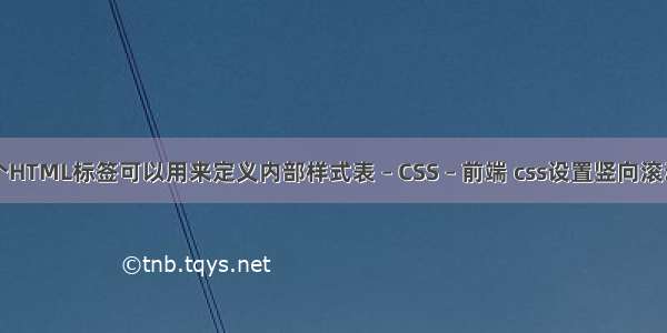 哪个HTML标签可以用来定义内部样式表 – CSS – 前端 css设置竖向滚动条