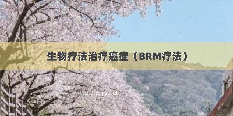 生物疗法治疗癌症（BRM疗法）