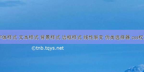 字体样式 文本样式 背景样式 边框样式 线性渐变 伪类选择器 css权重