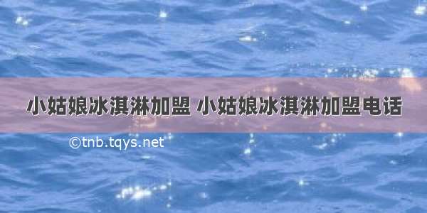 小姑娘冰淇淋加盟 小姑娘冰淇淋加盟电话