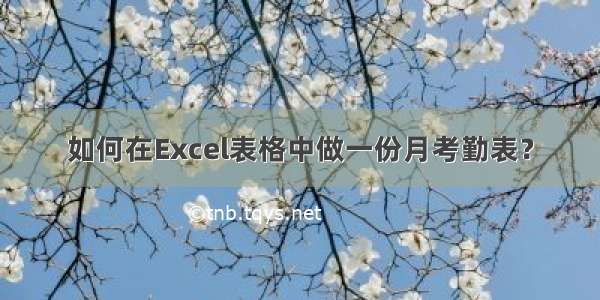 如何在Excel表格中做一份月考勤表？