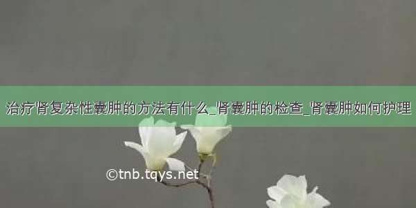 治疗肾复杂性囊肿的方法有什么_肾囊肿的检查_肾囊肿如何护理