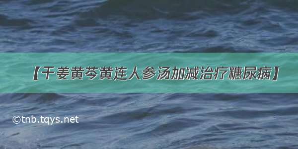 【干姜黄芩黄连人参汤加减治疗糖尿病】