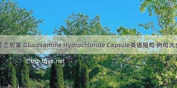 葡立胶囊 Glucosamine Hydrochloride Capsule英语短句 例句大全