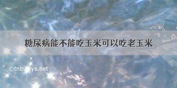 糖尿病能不能吃玉米可以吃老玉米