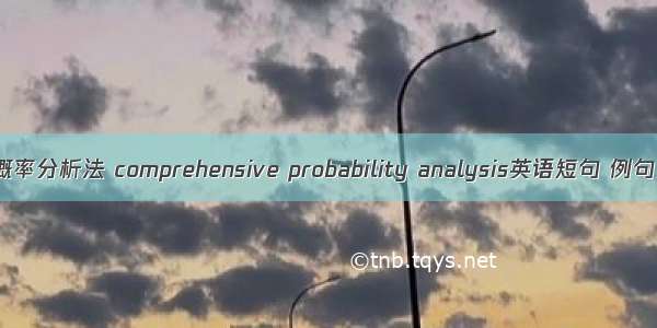 综合概率分析法 comprehensive probability analysis英语短句 例句大全