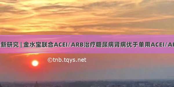 最新研究 | 金水宝联合ACEI/ARB治疗糖尿病肾病优于单用ACEI/ARB