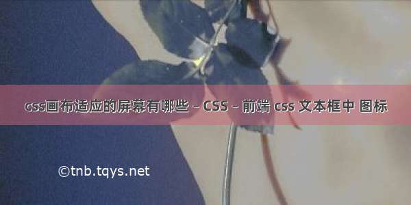 css画布适应的屏幕有哪些 – CSS – 前端 css 文本框中 图标