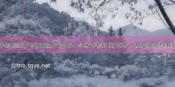 手机到底要不要贴膜？雷军：小米手机不用 网友：那是因为你有钱