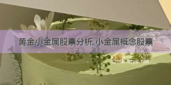 黄金小金属股票分析 小金属概念股票