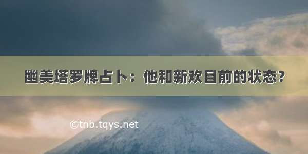 幽美塔罗牌占卜：他和新欢目前的状态？