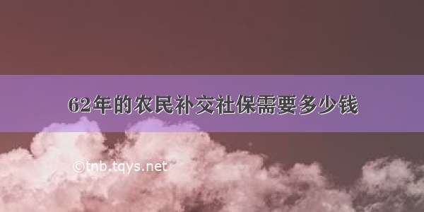 62年的农民补交社保需要多少钱