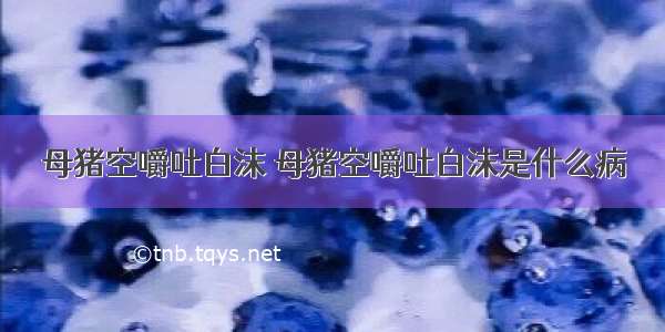 母猪空嚼吐白沫 母猪空嚼吐白沫是什么病