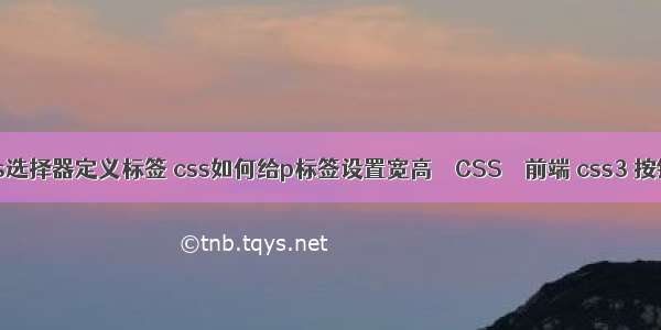 使用css选择器定义标签 css如何给p标签设置宽高 – CSS – 前端 css3 按钮 渐变