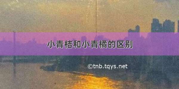 小青桔和小青橘的区别