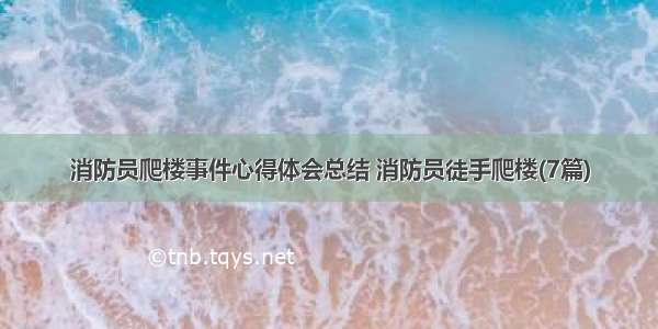 消防员爬楼事件心得体会总结 消防员徒手爬楼(7篇)