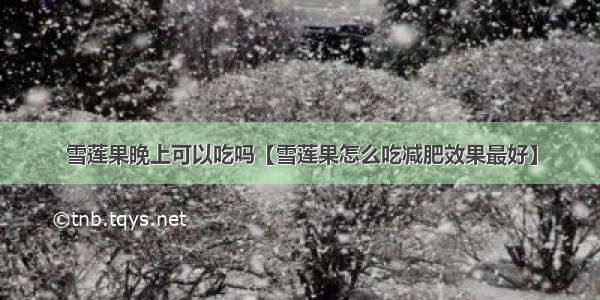 雪莲果晚上可以吃吗【雪莲果怎么吃减肥效果最好】