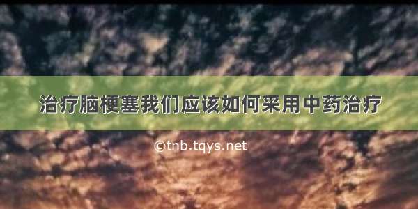 治疗脑梗塞我们应该如何采用中药治疗