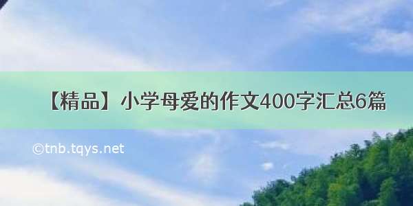 【精品】小学母爱的作文400字汇总6篇