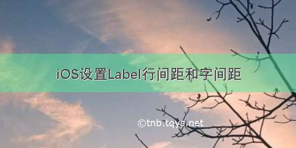 iOS设置Label行间距和字间距