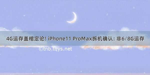 4G运存盖棺定论! iPhone11 ProMax拆机确认: 非6/8G运存