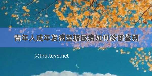 青年人成年发病型糖尿病如何诊断鉴别