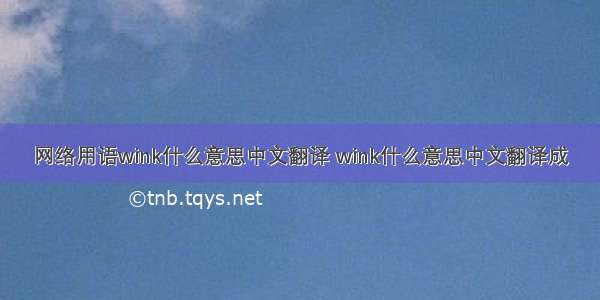 网络用语wink什么意思中文翻译 wink什么意思中文翻译成